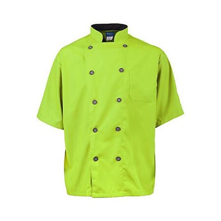 Kng 2XL Men's Active Lime Green Short Sleeve Chef Coat 2124LMSL2XL